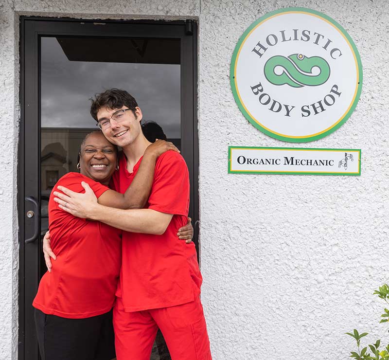 Cameron with happy customer